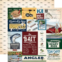Carta Bella Paper - Gone Fishing Collection - 12 x 12 Double Sided Paper - Multi Journaling Cards