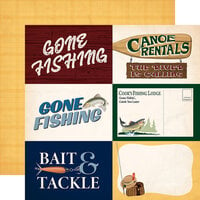 Carta Bella Paper - Gone Fishing Collection - 12 x 12 Double Sided Paper - 6 x 4 Journaling Cards