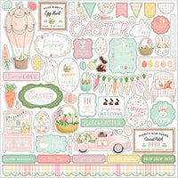 Carta Bella Paper - Here Comes Easter Collection - 12 x 12 Cardstock Stickers - Elements