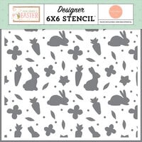 Carta Bella Paper - Here Comes Easter Collection - 6 x 6 Stencils - Every Bunny Welcome