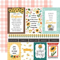 Carta Bella Paper - Sunflower Summer Collection - 12 x 12 Double Sided Paper - Multi Journaling Cards