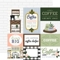 Echo Park - Coffee and Friends Collection - 12 x 12 Double Sided Paper - Journaling Cards