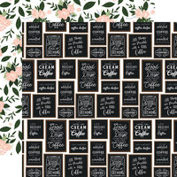 Echo Park - Coffee and Friends Collection - 12 x 12 Double Sided Paper - Coffee Shop Wall
