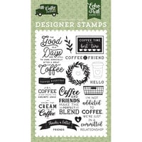 Echo Park - Coffee and Friends Collection - Clear Photopolymer Stamps - Coffee Addict
