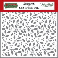 Echo Park - Christmas Salutations No. 2 Collection - 6 x 6 Stencils - Greenery