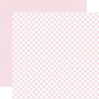 Echo Park - CheckerBoard Collection - 12 x 12 Double Sided Paper - Powder Pink