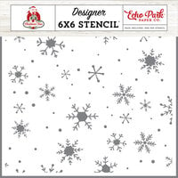 Echo Park - Christmas Time Collection - 6 x 6 Stencils - Snowy Night Snowflakes