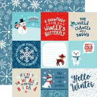 Echo Park - Celebrate Winter Collection - 12 x 12 Double Sided Paper - 4 x 4 Journaling Cards