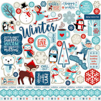 Echo Park - Celebrate Winter Collection - 12 x 12 Cardstock Stickers - Elements