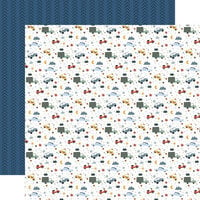 Echo Park - Dream Big Little Boy Collection - 12 x 12 Double Sided Paper - Vroom Vroom
