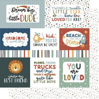Echo Park - Dream Big Little Boy Collection - 12 x 12 Double Sided Paper - Journaling Cards