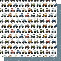 Echo Park - Dream Big Little Boy Collection - 12 x 12 Double Sided Paper - Tractors