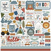 Echo Park - Dream Big Little Boy Collection - 12 x 12 Cardstock Stickers - Elements