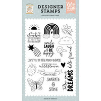 Echo Park - Dream Big Little Girl Collection - Clear Photopolymer Stamps - She Is A Wildflower