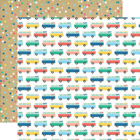 Echo Park - Dive Into Summer Collection - 12 x 12 Double Sided Paper - Adventure Bus