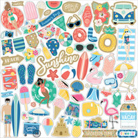 Echo Park - Dive Into Summer Collection - 12 x 12 Cardstock Stickers - Element
