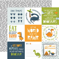 Echo Park - Dino-Mite Collection - 12 x 12 Double Sided Paper - 4 x 4 Journaling Cards