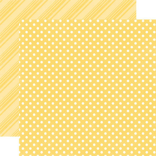 Echo Park - Dots and Stripes Collection - Spring - 12 x 12 Double Sided Paper - Canary