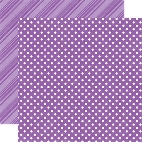 Echo Park - Dots and Stripes Collection - Spring - 12 x 12 Double Sided Paper - Grape