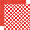 Echo Park - Metropolitan Dots and Stripes Collection - 12 x 12 Double Sided Paper - Ruby Red Large Dot