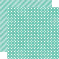 Echo Park - Soda Fountain Dots and Stripes Collection - 12 x 12 Double Sided Paper - Aqua Small Dot