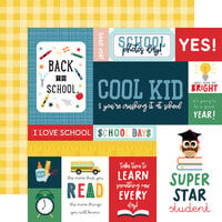 Echo Park - First Day of School Collection - 12 x 12 Double Sided Paper - Multi Journaling Cards