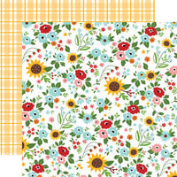 Echo Park - Fun On The Farm Collection - 12 x 12 Double Sided Paper - Sunflower Patch