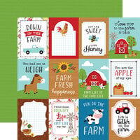 Echo Park - Fun On The Farm Collection - 12 x 12 Double Sided Paper - 3 x 4 Journaling Cards