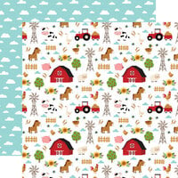 Echo Park - Fun On The Farm Collection - 12 x 12 Double Sided Paper - Barnyard