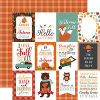Echo Park - Happy Fall Collection - 12 x 12 Double Sided Paper - 3 x 4 Journaling Cards