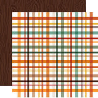 Echo Park - Happy Fall Collection - 12 x 12 Double Sided Paper - Fall Picnic Plaid
