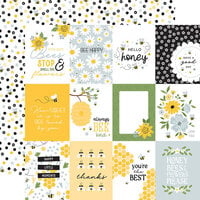 Echo Park - Happy As Can Bee Collection - 12 x 12 Double Sided Paper - 3 x 4 Journaling Cards