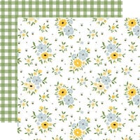 Echo Park - Happy As Can Bee Collection - 12 x 12 Double Sided Paper - Happy Bees Floral