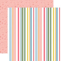 Echo Park - Here Comes The Sun Collection - 12 x 12 Double Sided Paper - Summer Day Stripe
