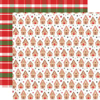 Echo Park - Have A Holly Jolly Christmas Collection - 12 x 12 Double Sided Paper - Cozy Gingerbread House
