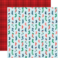 Echo Park - Happy Holidays Collection - 12 x 12 Double Sided Paper - Christmas Stockings