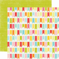 Echo Park - Hello Summer Collection - 12 x 12 Double Sided Paper - You've Been Flagged