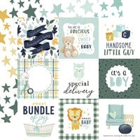 Echo Park - It's A Boy Collection - 12 x 12 Double Sided Paper - 4 x 4 Journaling Cards