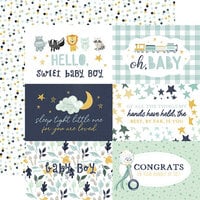 Echo Park - It's A Boy Collection - 12 x 12 Double Sided Paper - 4 x 6 Journaling Cards