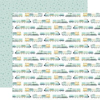 Echo Park - It's A Boy Collection - 12 x 12 Double Sided Paper - Catch The Train