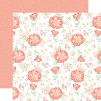 Echo Park - It's A Girl Collection - 12 x 12 Double Sided Paper - Blushing Blooms