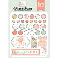 Echo Park - It's A Girl Collection - Self Adhesive Decorative Brads