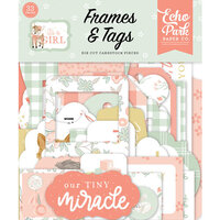 Echo Park - It's A Girl Collection - Ephemera - Frames and Tags
