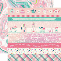 Echo Park - Imagine That Girl Collection - 12 x 12 Double Sided Paper - Border Strips