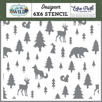 Echo Park - Into The Wild Collection - 6 x 6 Stencils - Camping Creatures