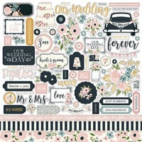 Echo Park - Just Married Collection - 12 x 12 Cardstock Stickers - Elements