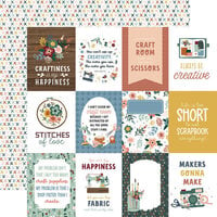 Echo Park - Let's Create Collection - 12 x 12 Double Sided Paper - 3 x 4 Journaling Cards