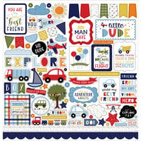 Echo Park - Little Dreamer Boy Collection - 12 x 12 Cardstock Stickers - Elements