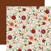 Echo Park - I Love Fall Collection - 12 x 12 Double Sided Paper - Fall Flowers