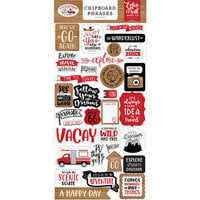 Echo Park - Let's Go Anywhere Collection - Chipboard Stickers - Phrases